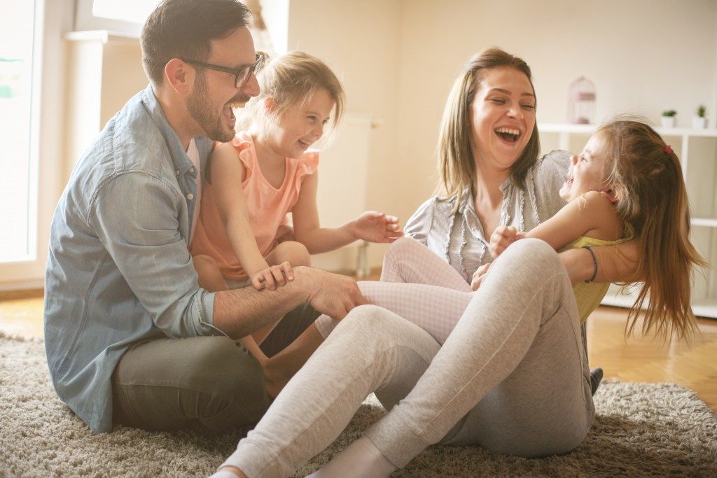 a couple with their kids