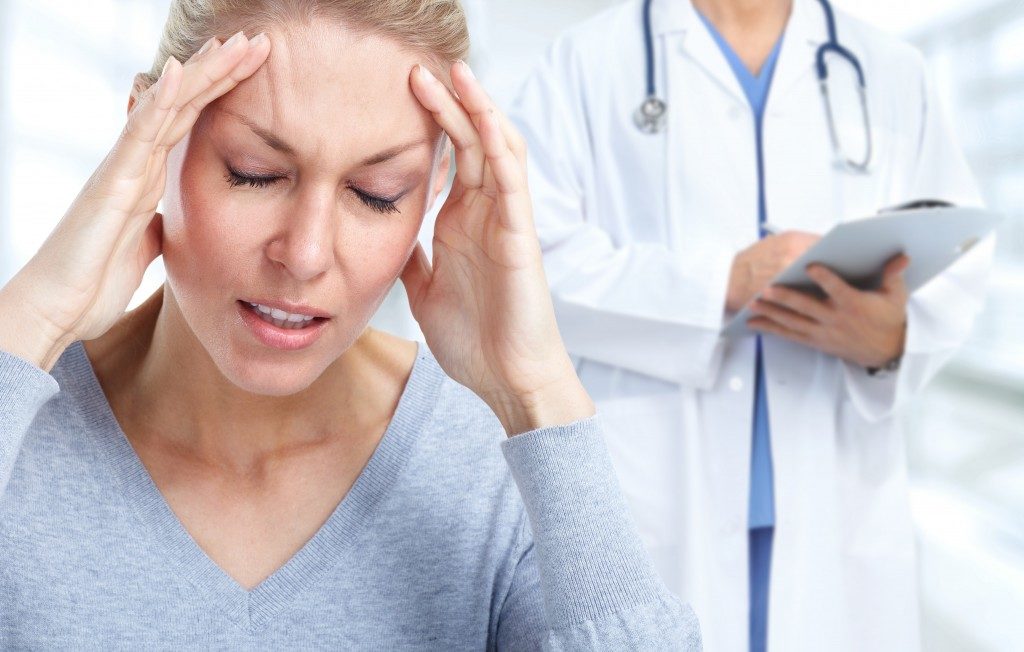 Woman having a headache