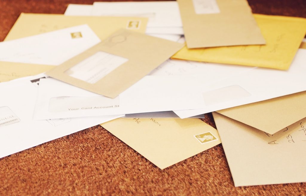 Letters in envelopes