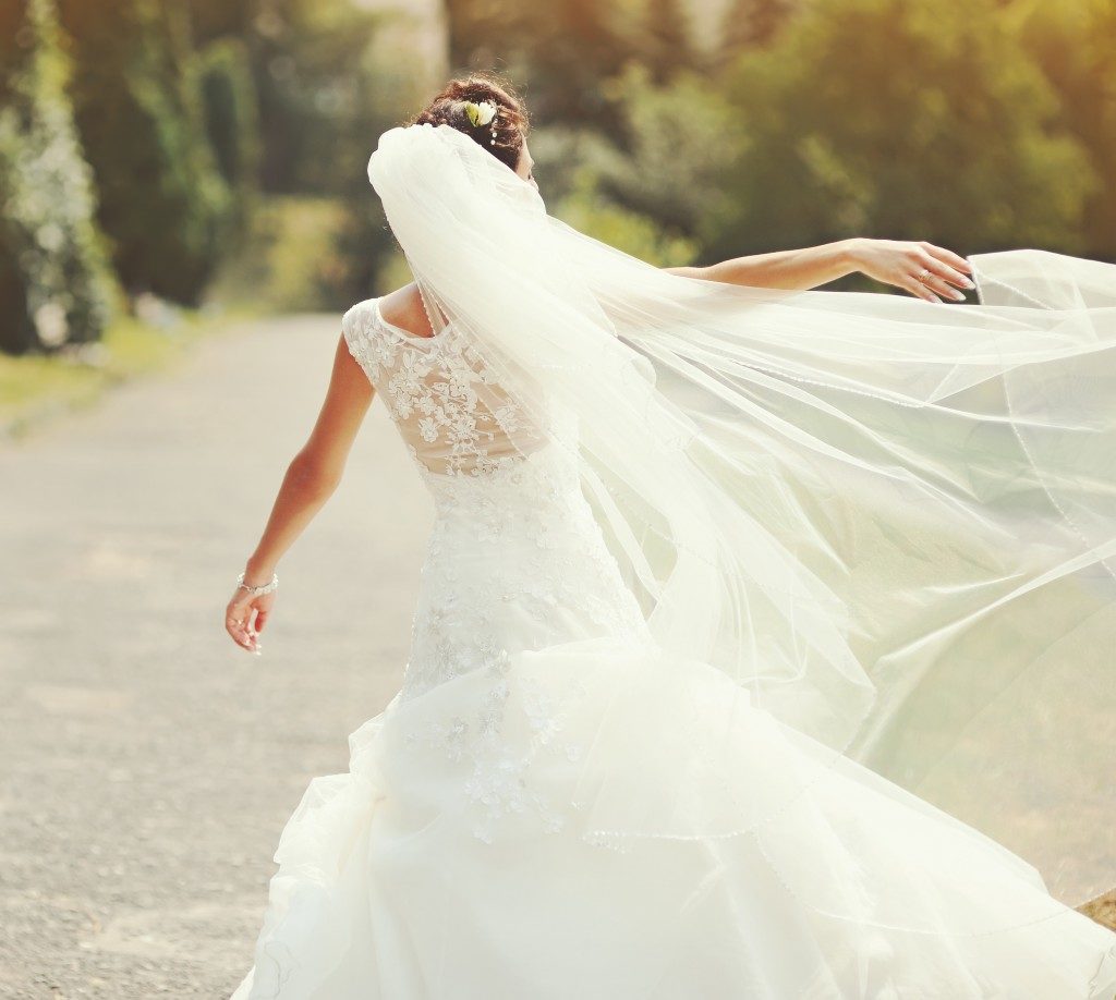 happy bride on her wedding day