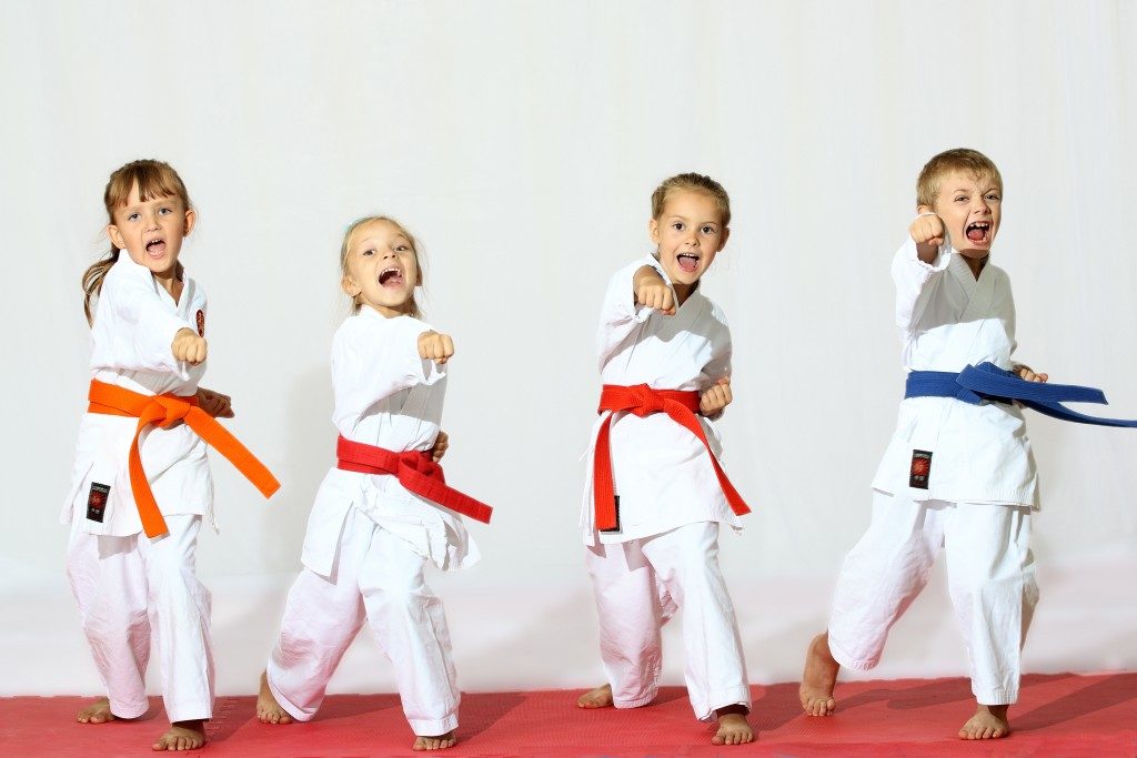 kids at karate practice