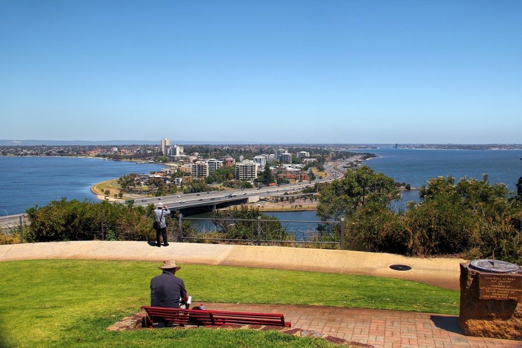 Perth city skyline taken from Kings Park, Perth, Australia