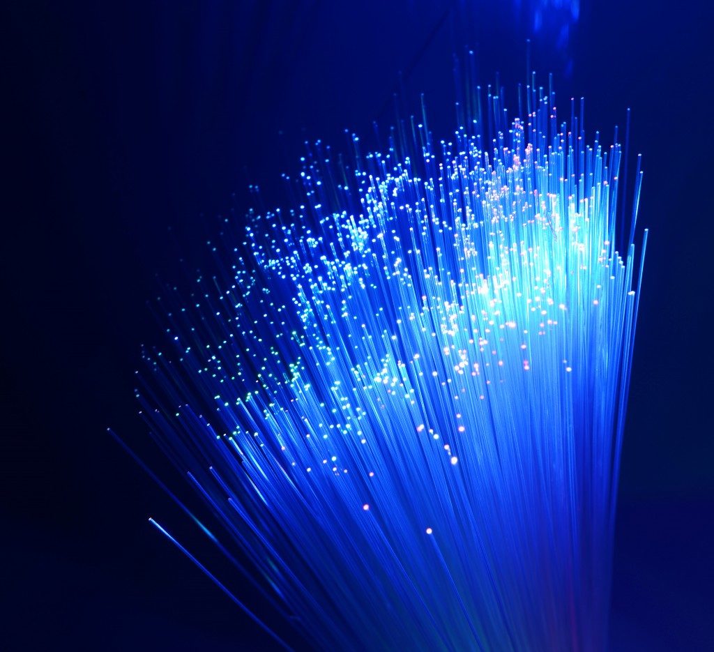 fiber optics showing internet communication concept