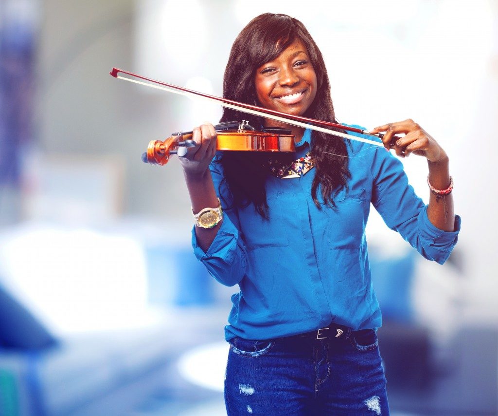 Female playing violin