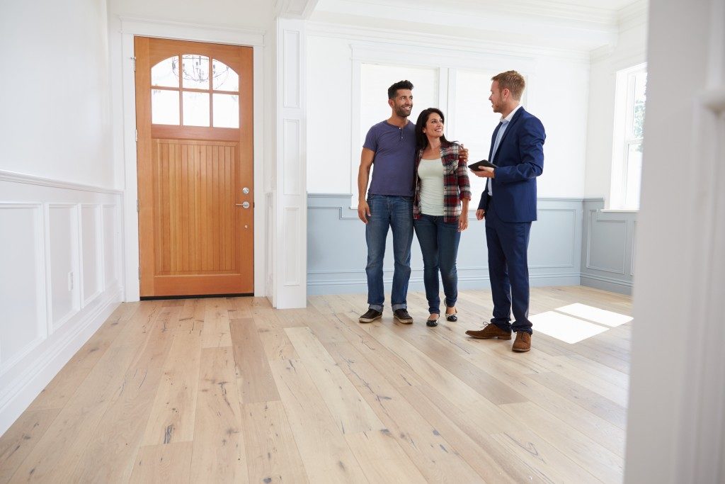 couple looking at a house