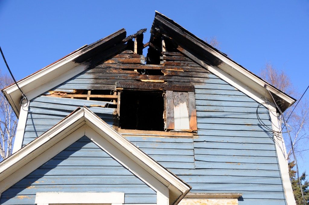 burned down house