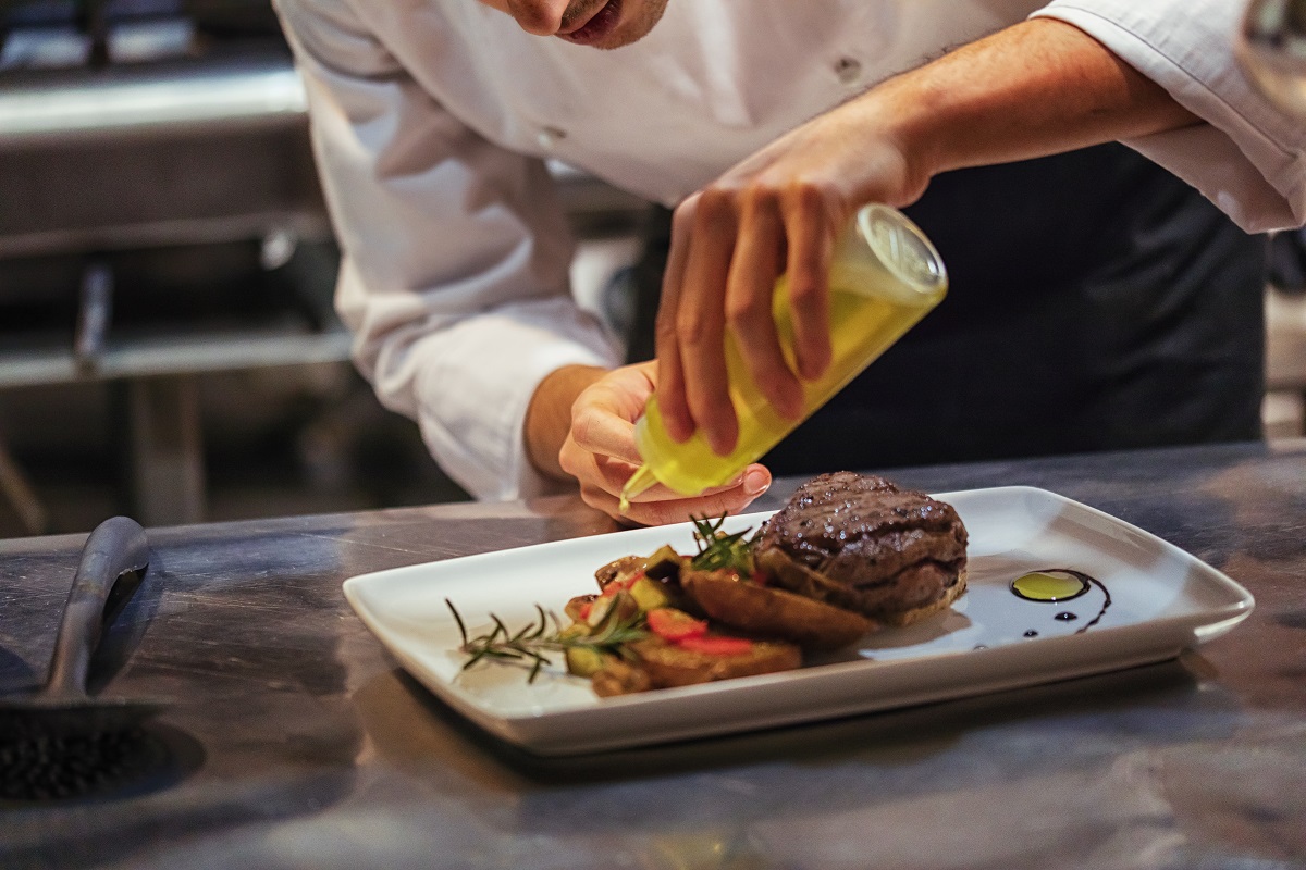 chef plating the food