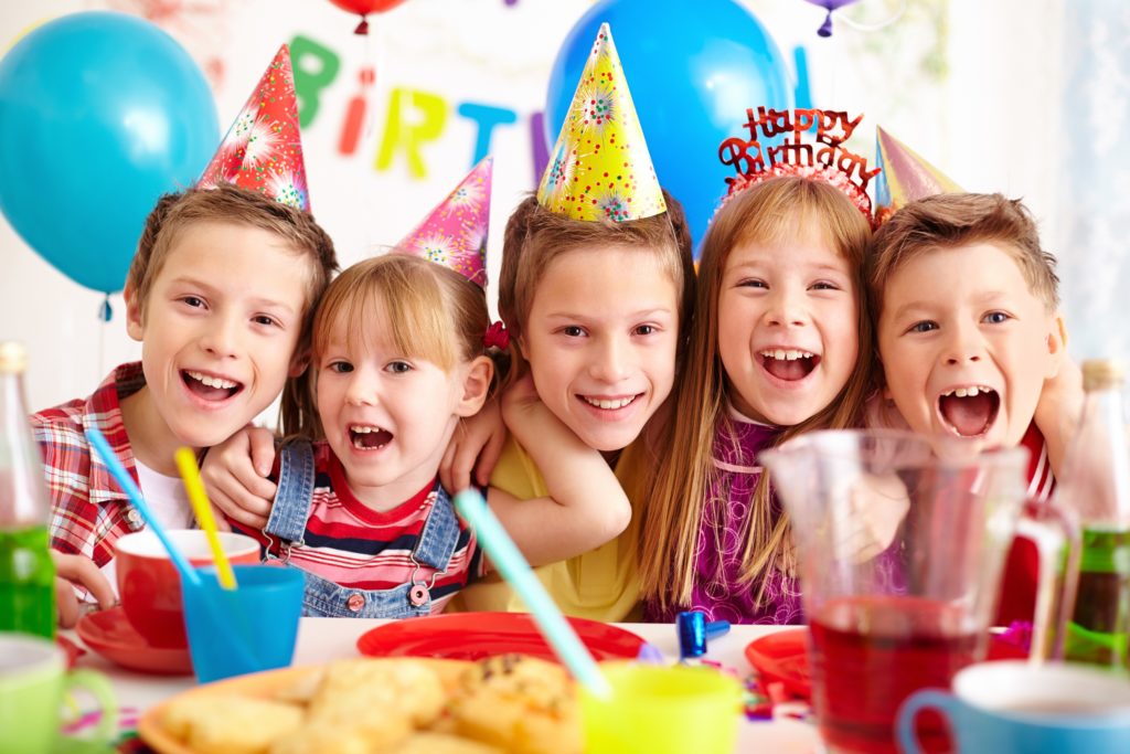 happy kids on a birthday party