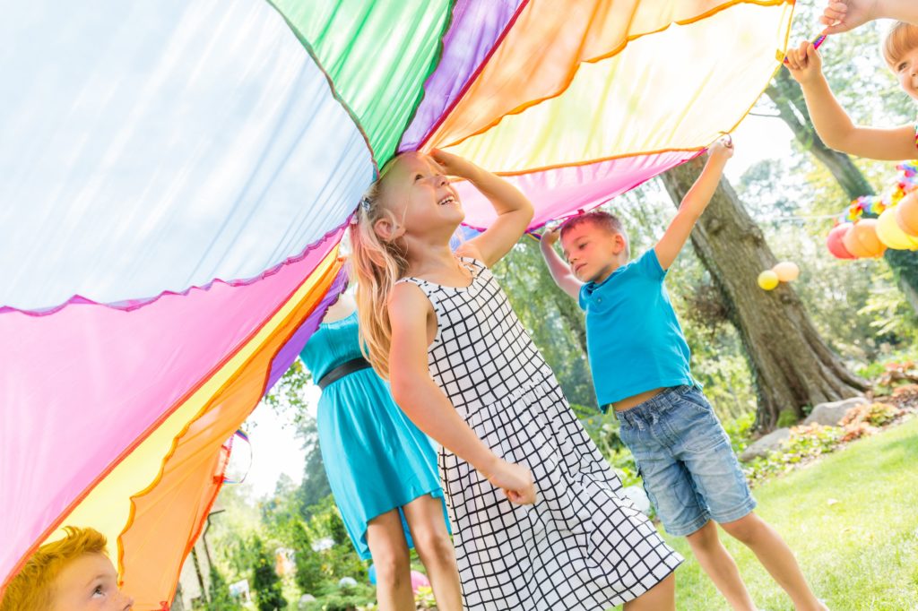 happy kids playing outside