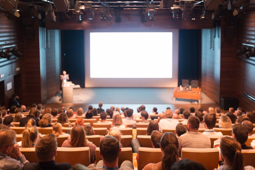 corporate event in a conference hall