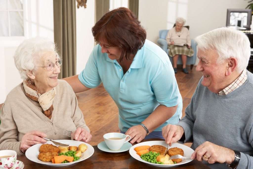 nursing home carer and seniors