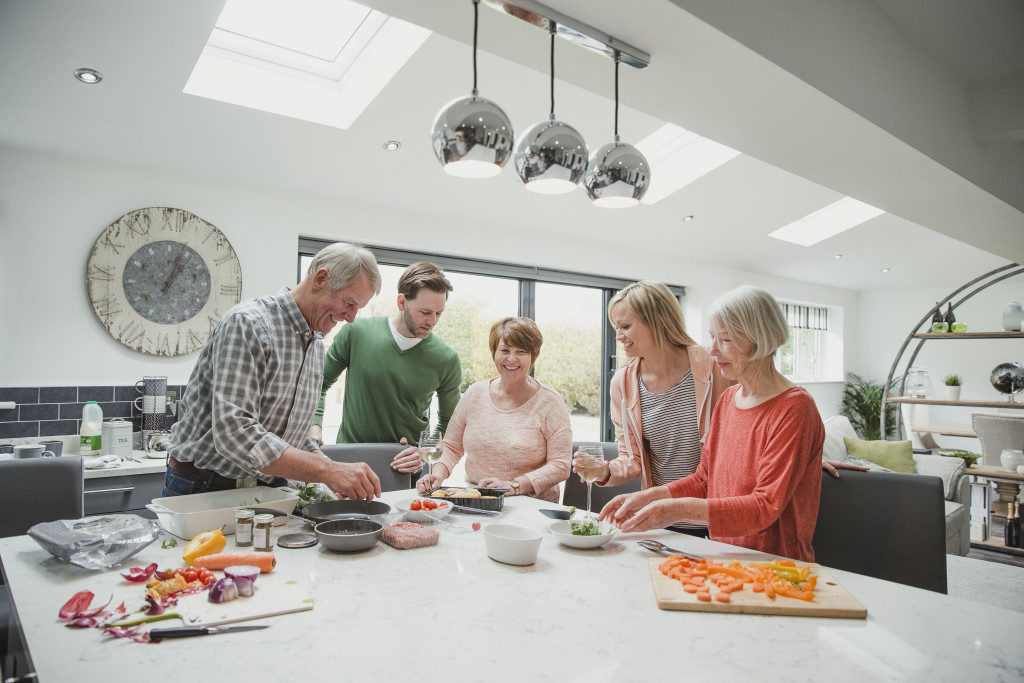 family in the kitchen