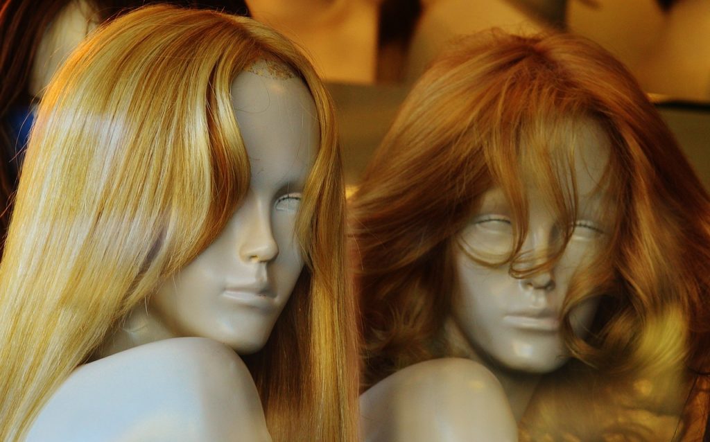 wigs on mannequinns