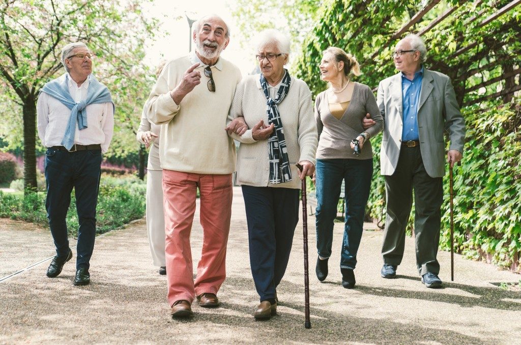 seniors on a walk