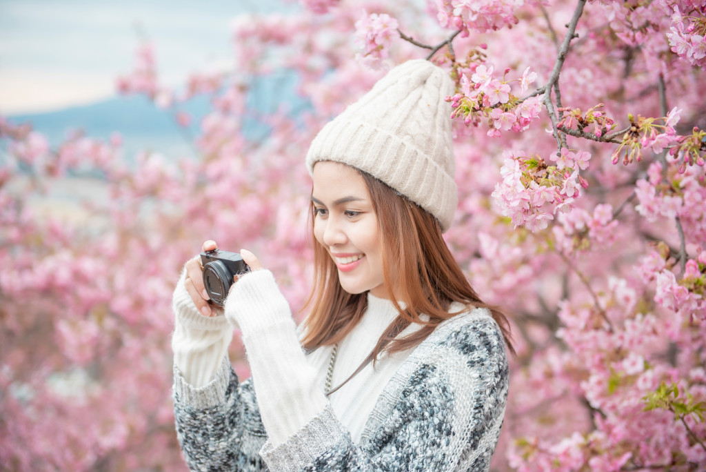 woman taking a photo