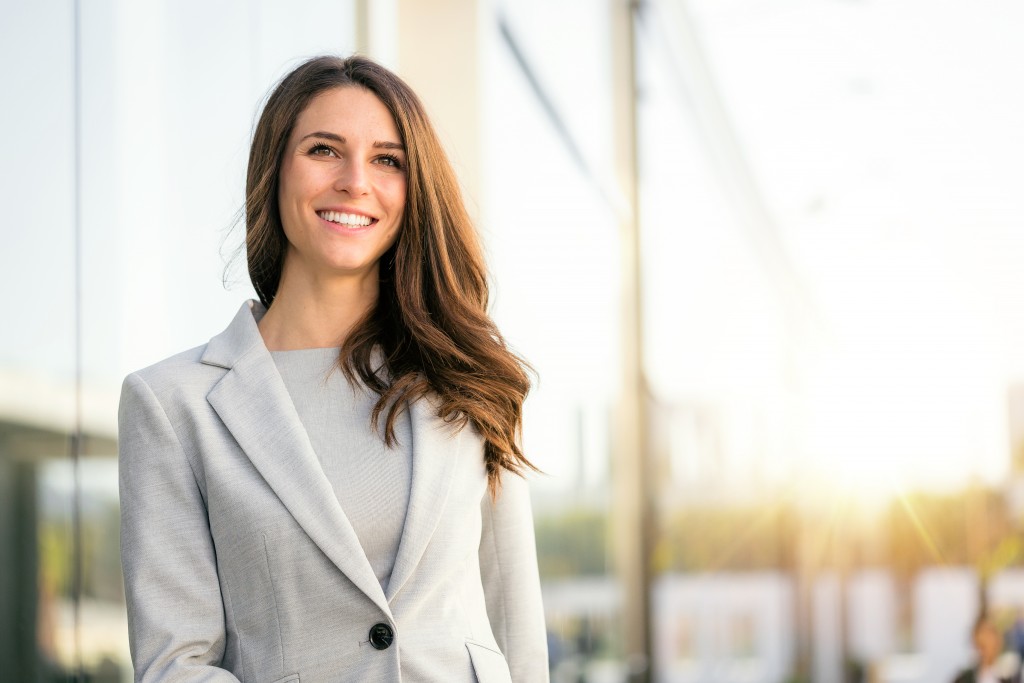 woman wearing corporate attire