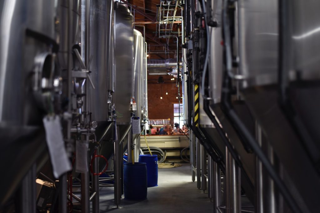 aluminum containers at a factory