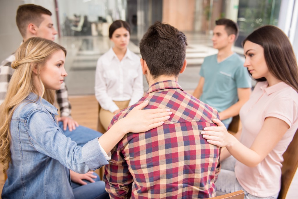 family talking