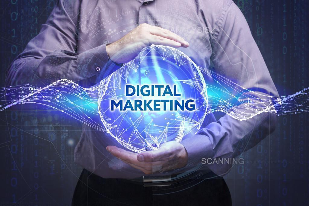 man holding a digital marketing