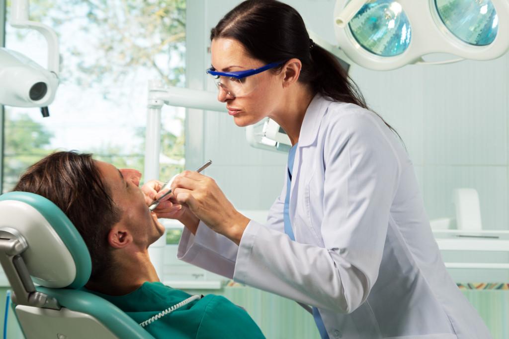 dentist doing dental practice